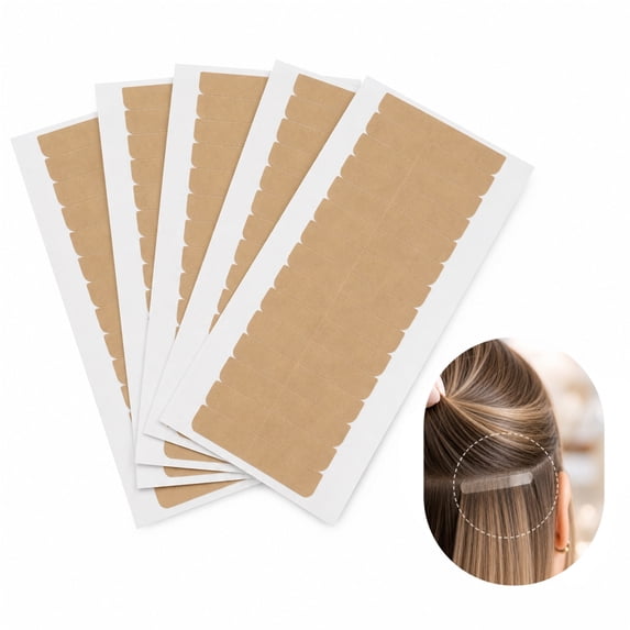 Portable Adhesive Replacement Tools,QZS Durable Hair Extension Tape,1.57x0.3inch Beige Lace Hairpiece Adhesive Supplies for Home