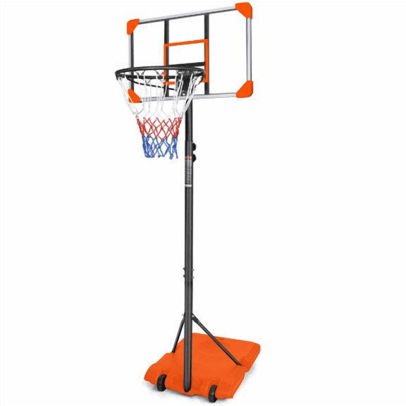 Portable Adjustable Basketball Hoop System,28 Inch Shatterproof Polycarbonate Backboard with Fillable Stable Base & Rolling Wheels, Indoor Outdoor Pool Backyard Basketball Goal