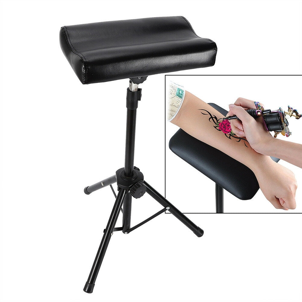 Portable Adjustable Black Tattoo Arm rest Leg Rest Tattoo Tripod Stand Chair Load 150kg Weight
