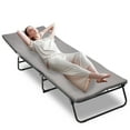 thumbnail image 1 of Portable Adjustable Camping Cot for Adults, 5-Angle Heavy Duty Outdoor Bed with Carry Bag, Oxford Travel Cot，
Grey, 1 of 15