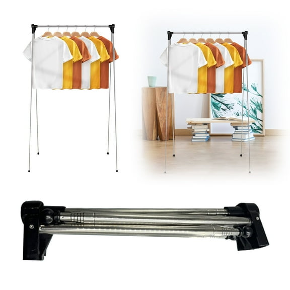Portable Adjustable Clothes Drying Rack Collapsible Space-Saving Laundry Stand for Indoor and Outdoor Use Versatile Laundry Solution
