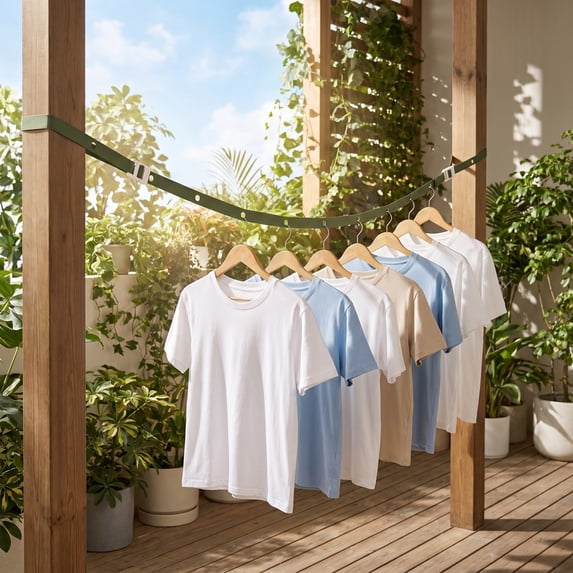 Portable Adjustable Clothesline, No Drill Clothes Hanger, Multi Hook System for Indoor Outdoor Use, Travel-Friendly Storage Solution, Roll-Up Design