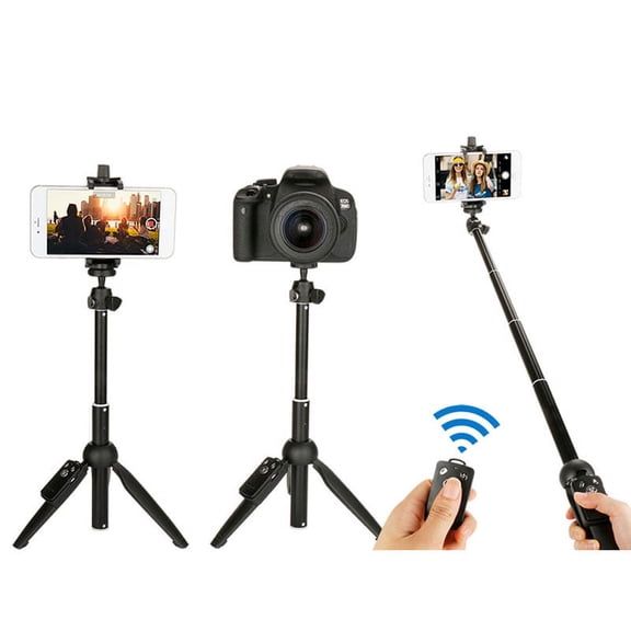 Portable Adjustable Extendable Selfie Stick Tripod,Handheld Monopod Camera Stand Holder Remote Contorl Selfies Stick