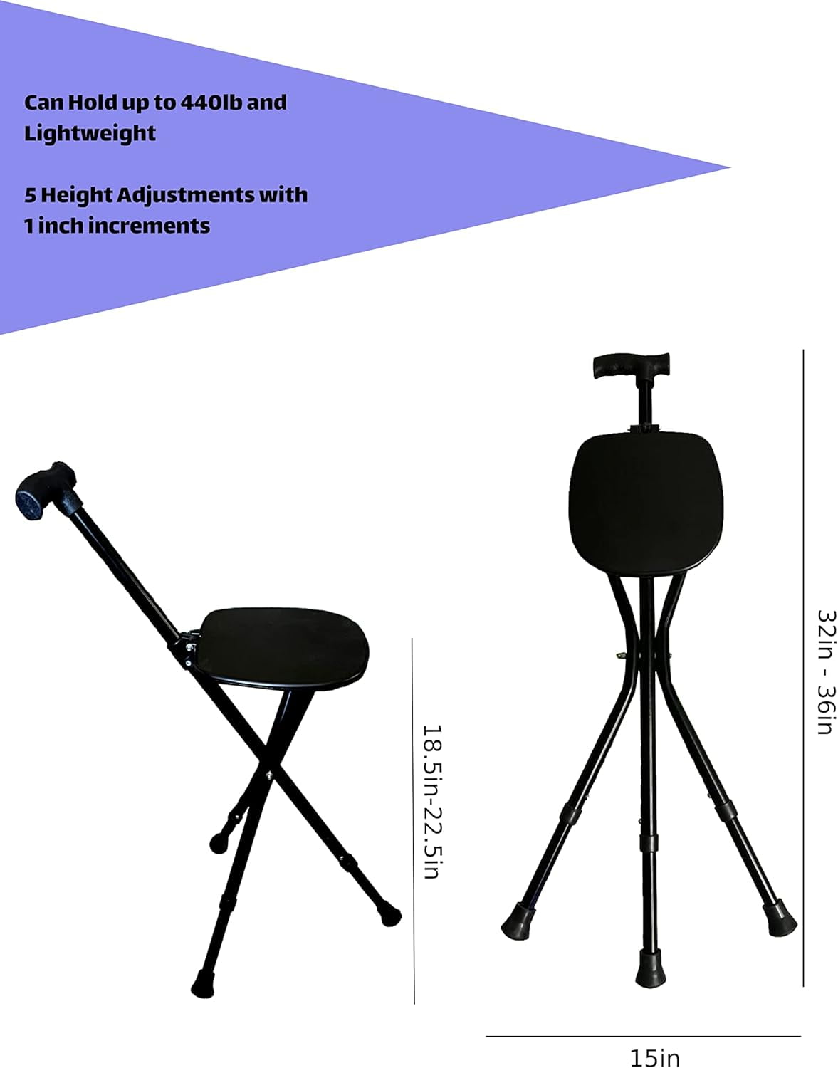 Portable Adjustable Folding Walking Walking Stick, Walking Cane, Cane