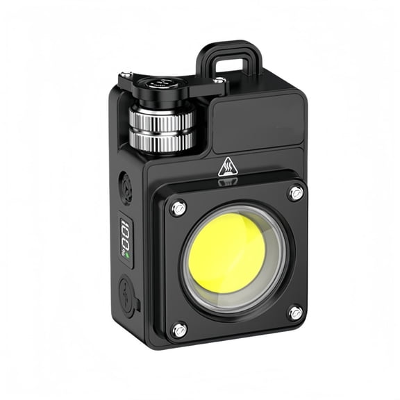 Portable Adjustable LED Camping Light Rechargeable Alloy Flashlight With Screen For Emergency Power Outage Use