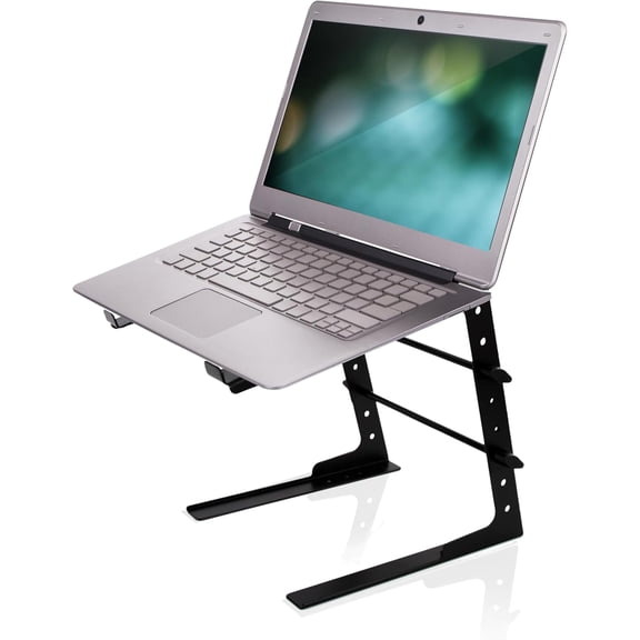 Portable Adjustable Laptop Stand - Anti-Slip Standing Table Monitor or Computer Desk Workstation Riser with Level Height Alignment for DJ PC Gaming Home or Office