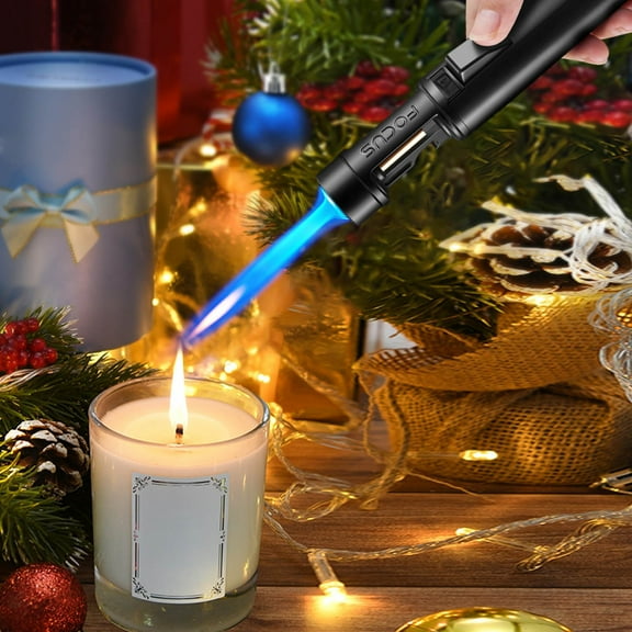 Portable Adjustable Refillable Butane Jet Lighter | Windproof Flame with Adjustable Height | Durable Alloy Electroplated Finish | Built-in Bottle Opener | Compact Outdoor Tool