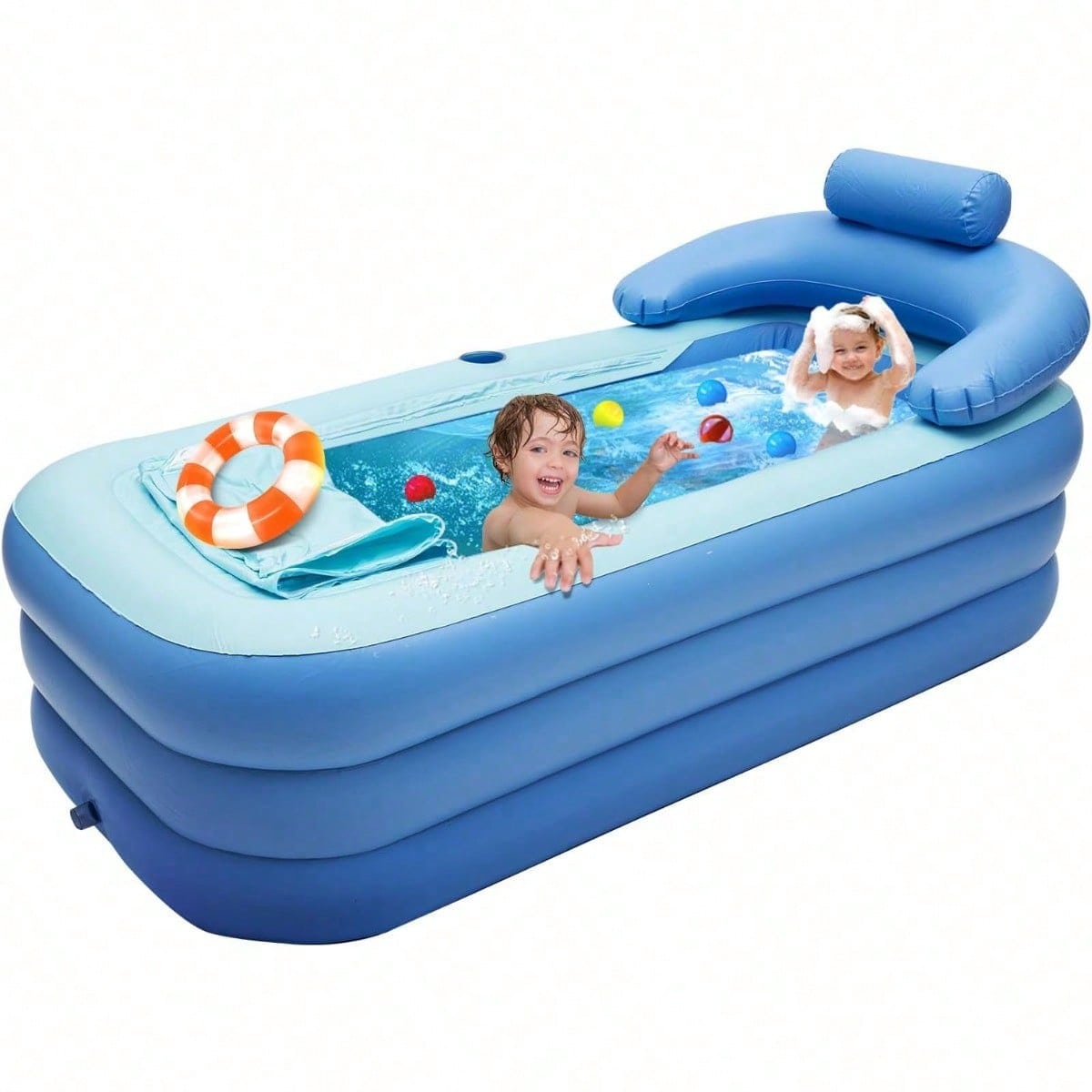Portable Adult PVC Folding Bathtub Ice Bath Tub Fast Inflatable Bath ...