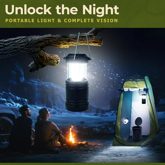 Portable Adult Toilet Kit with Pop-Up Privacy Tent, Folding XL Toilet, Night Lantern, Carry Bags, Washable & Foldable Multipurpose Camping Potty for Outdoor, RV & Travel