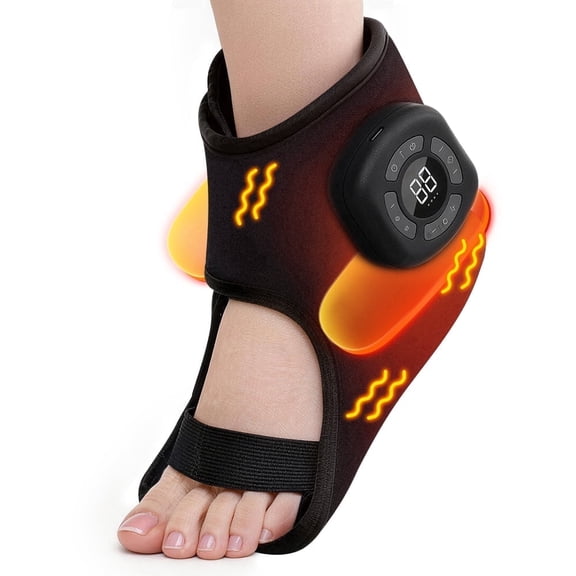 Portable Air Compression Foot Massager, 3 Heat & 3 Massage Modes, Ankle and Calf Massager with 5 Intensities, 360 Wrap Foot Support for Mom Dad Seniors