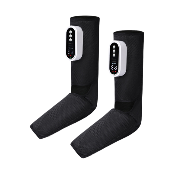 Portable Air Compression Leg Massager with Integrated Thermal Heating, Adjustable Wrap-Around Calf Relaxer with 3 Intensity Levels and Rechargeable Battery for Daily Home Use
