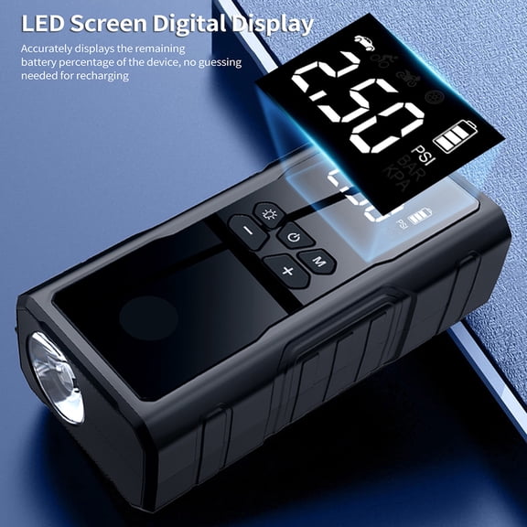 Portable Air Compressor Cordless Electric Tire Inflator 39800mAh Jump Starter Air Pump With Emergency Light For Car Motorcycle