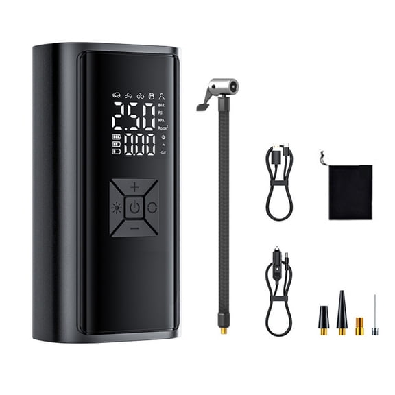 Portable Air Compressor Mini 4000 MAh Rechargeable Digital Display Inflator with LED Lights for Motorcycle and Scooter