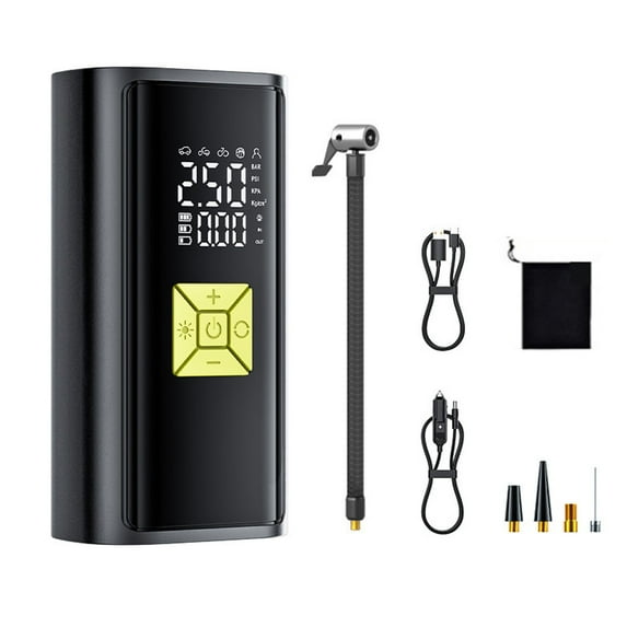 Portable Air Compressor with Digital Display 4000mAh Battery USB Rechargeable, Purpose Tire Inflator for Vehicles Bikes Emergency Use