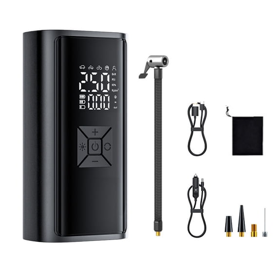 Portable Air Compressor with Digital Display 4000mAh USB Rechargeable Battery Power Source for Car Tires Motorcycles and Sports