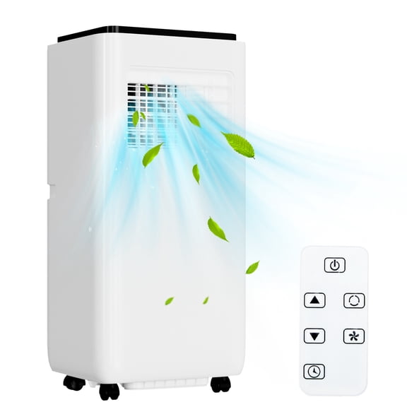 Portable Air Conditioner 10,000 BTU for Rooms Up to 450 Sq Ft, Built-In Cool/Dry/Fan Modes, Remote Included, Digital Display, Sleep Mode, 24-Hour Timer, Easy Install Window Kit