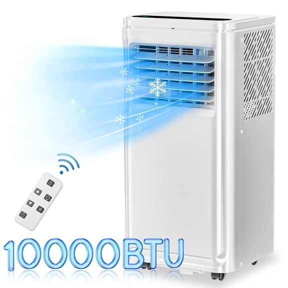 Portable Air Conditioner 10000 BTU Ashrae, 3-in-1 AC Unit for Room with Dehumidifier/Fan/Sleep Modes, 450 Sq.Ft, Remote Control, 24H Timer