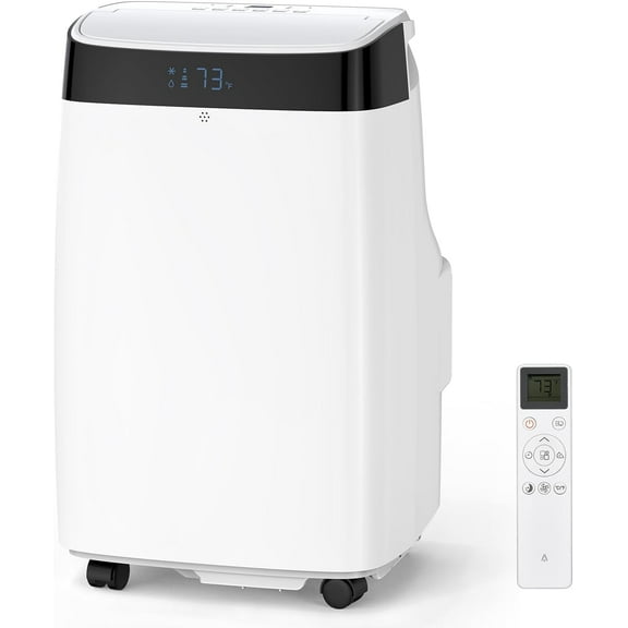 Portable Air Conditioner with 10000 BTU Cooling Power - Remote Control, 450 Sq. Ft Coverage, 3-in-1 Functions, Digital Display, Portable AC for Home or Office,White Air Conditioner.