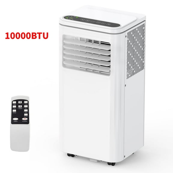 Portable Air Conditioner, 10000BTU Room Air Conditioner with Remote Control, 3-in-1 Function Cool & Fan& Dry, Quiet Operation, Cool up to 450 Sq.ft, Sleep Mode,24Hrs Timer White