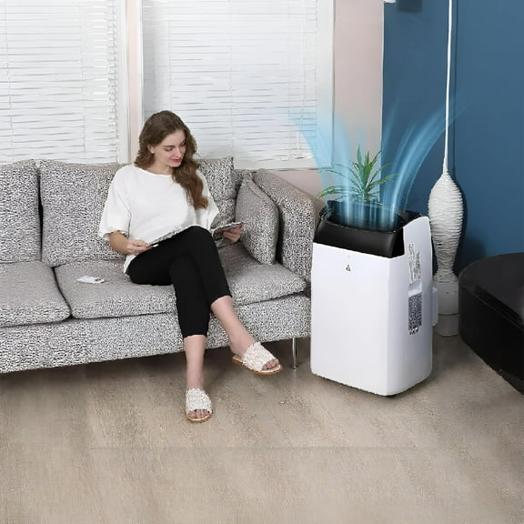 Portable Air Conditioner,12000 BTU 3 in 1 Air Cooler with Fan & Dehumidifier, Quiet AC Unit Cools Rooms up to 450 sq. ft, Remote Control, Auto Cooling, Window Mount Exhaust Kit