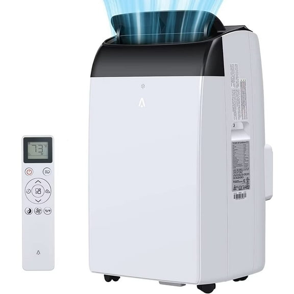 Portable Air Conditioner, 12000 BTU 3 in 1 Air Cooler with Fan & Dehumidifier, Quiet AC Unit Cools Rooms up to 450 sq. ft, Remote Control, Auto Cooling, Window Mount Exhaust Kit, 115V