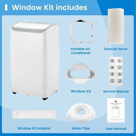 Portable Air Conditioner 12000 BTU – Portable AC Unit with Cooling, Dehumidifier & Fan, Remote Control, Sleep Mode, 24H Timer, Window Kit, Energy Efficient Air Conditioner
