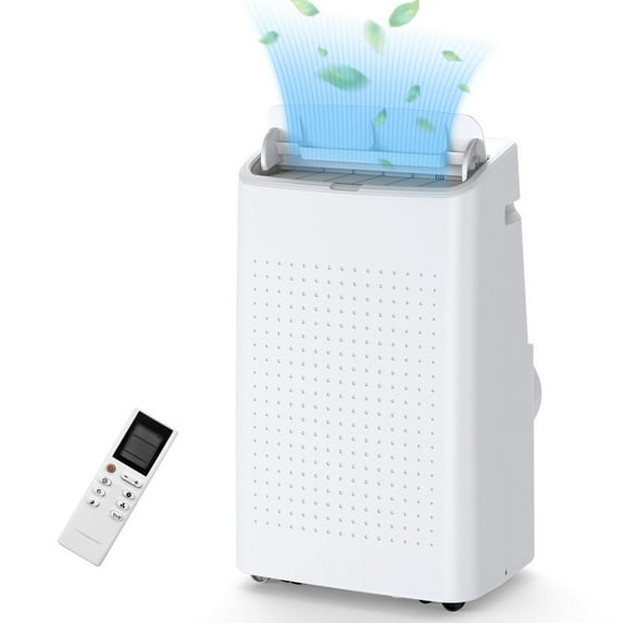 Portable Air Conditioner, 14,000 BTU Room Air Conditioners Cools up to 350 Sq.ft, Portable AC Built-in Cool with Dehumidifier and Fan Modes, Remote Control and Installation Kits, 50dB, White