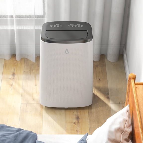 Portable 14000 btu 3-in-1 air conditioner, cooling dehumidifier fan combo with led display, remote control, 24h timer and window kit for room up to 750 sq.ft