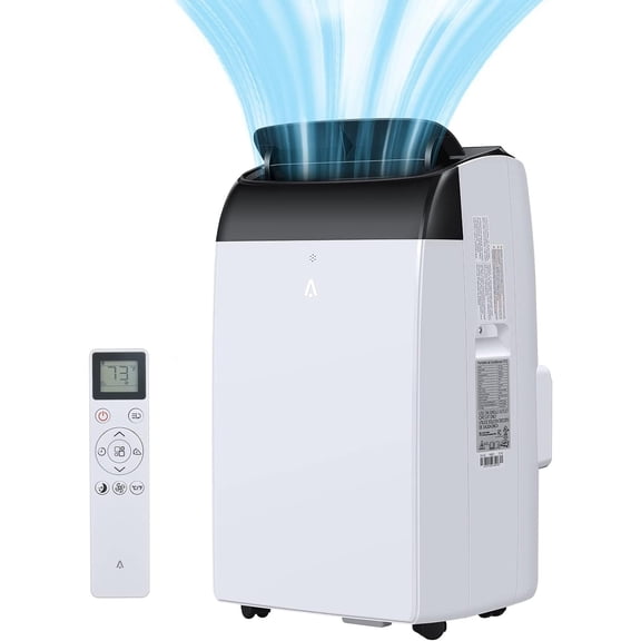 Portable Air Conditioner, 14000BTU Cooling for Rooms up to 750 Sq.Ft., 3-in-1 AC Unit with Remote Control – Cooling, Dehumidifier, Fan,Low Noise, Energy Saving and Efficient Drain Design, White.