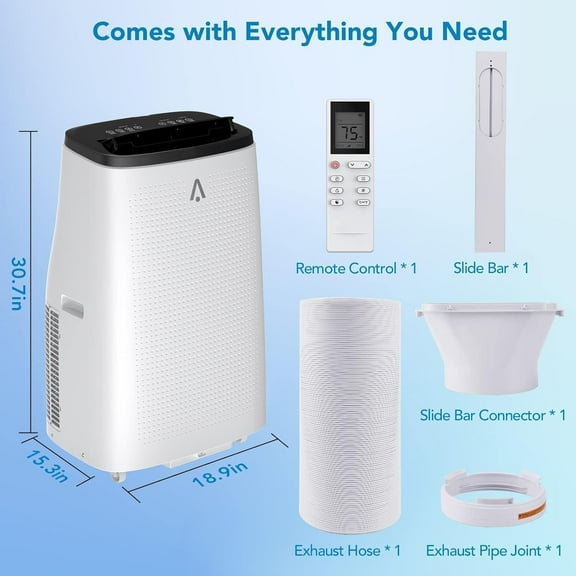 Portable Air Conditioner 15000Btus with Cooling, Dehumidifier, Fan 3-In-1 Room Air Conditioner, 24 Hour Timer/Sleep Mode, Cools Up to 850 Sq. Ft. for Home Office Apartment
