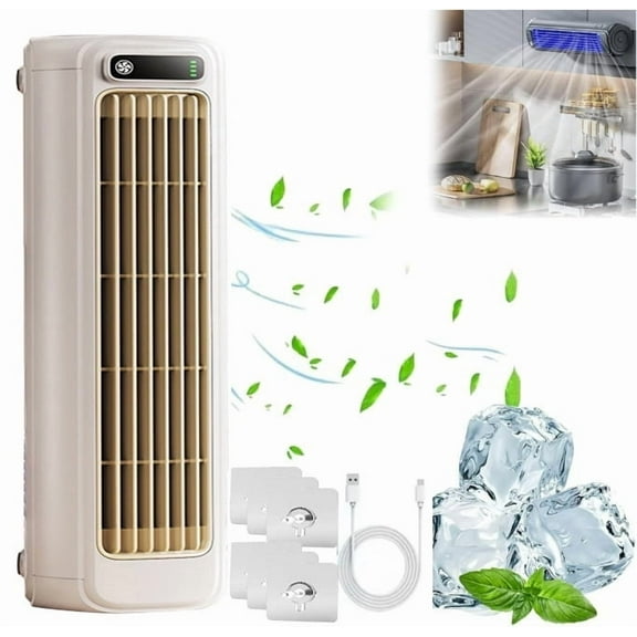 Portable Air Conditioner, 2025 Quiet Air Conditioner Fan with 3 Speeds, LED Touch Screen & Rechargeable 24h Long-Lasting Battery, Air Cooler for Room Patio