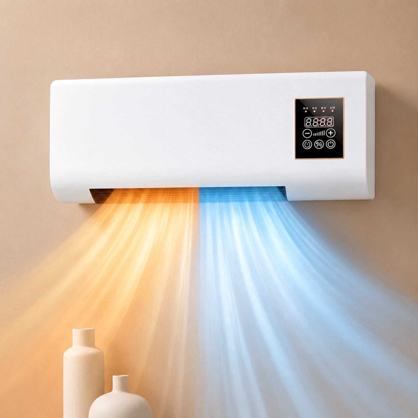 Portable Air Conditioner 3 in 1, Bladeless Wall Mount Fan, 12000 BTU Quiet AC for Bedroom Home Office, No Installation with Remote Control