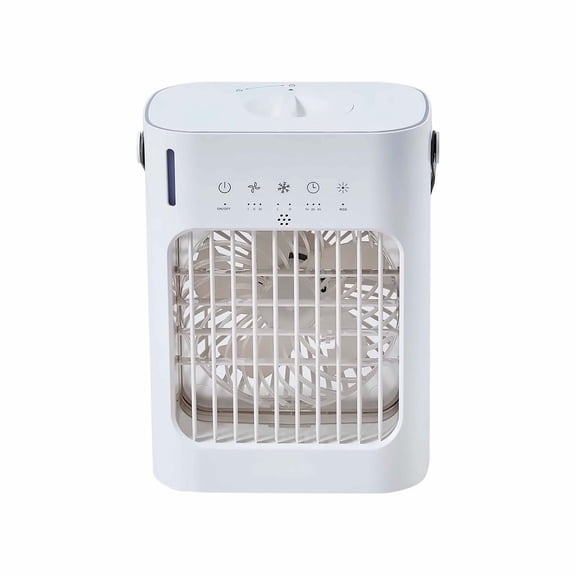 Portable Air Conditioner 4-in-1 Evaporative Cooler - 700ml Water Tank, Fan, Humidifier, Cooling & Night Light - Personal AC for Office, Bedroom, Home
