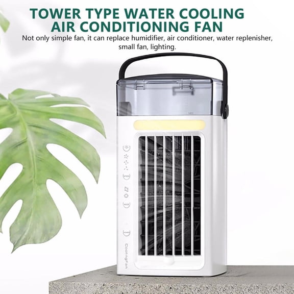 Portable Air Conditioner, 480ML Evaporative Air Cooler With 3 Wind Speed & 2 Cool Air Spray, Personal Air Cooling Freeze Fan with Timer & 7 LED lights for Bedroom, Office & Home