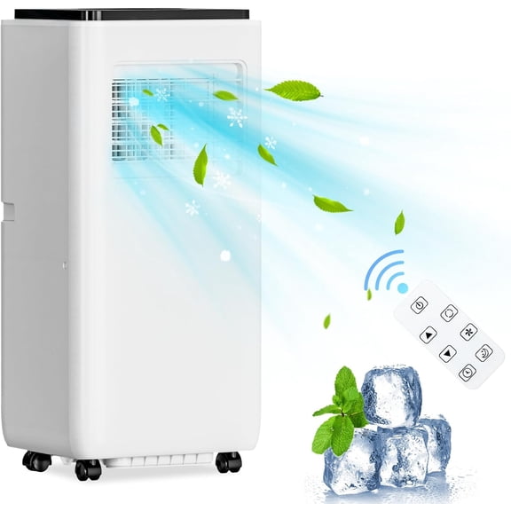 Portable Air Conditioner - 8000BTU Portable AC for Room Up to 350 Sq. Ft., Remote Control, 24H Timer, 3 in-1 Air Conditioner with Cool, Fan and Dehumidifier, US Standard 2025 Model