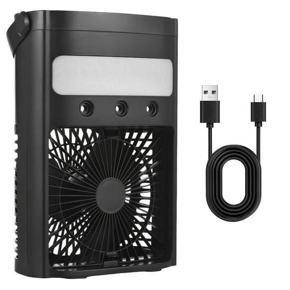 Portable Air Conditioner Cooling Fan 700ml Evaporative AC Air Cooler with 7 Colors LED Light 2H/4H Timer 3 Wind Speeds and 3 Humidifier Spray Modes for Room Bedroom Office Table
