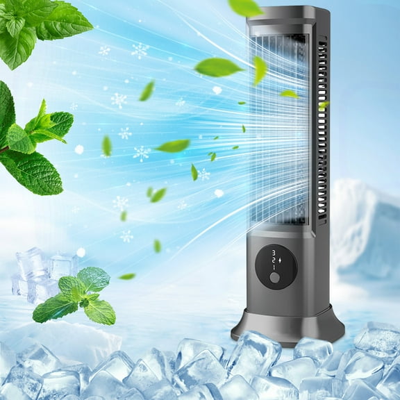 Portable Air Conditioner Cooling Fan, Desktop Tower Fan with Cloth & Cable, Tower Fan for Bedroom with 3-Speed, Personal Digital Touch Screen, Household Silent Small Fan Cooler Fan Conditioning Fan