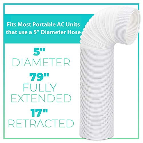 Portable Air Conditioner Exhaust Hose - 5in Diameter, 79in Extended ...