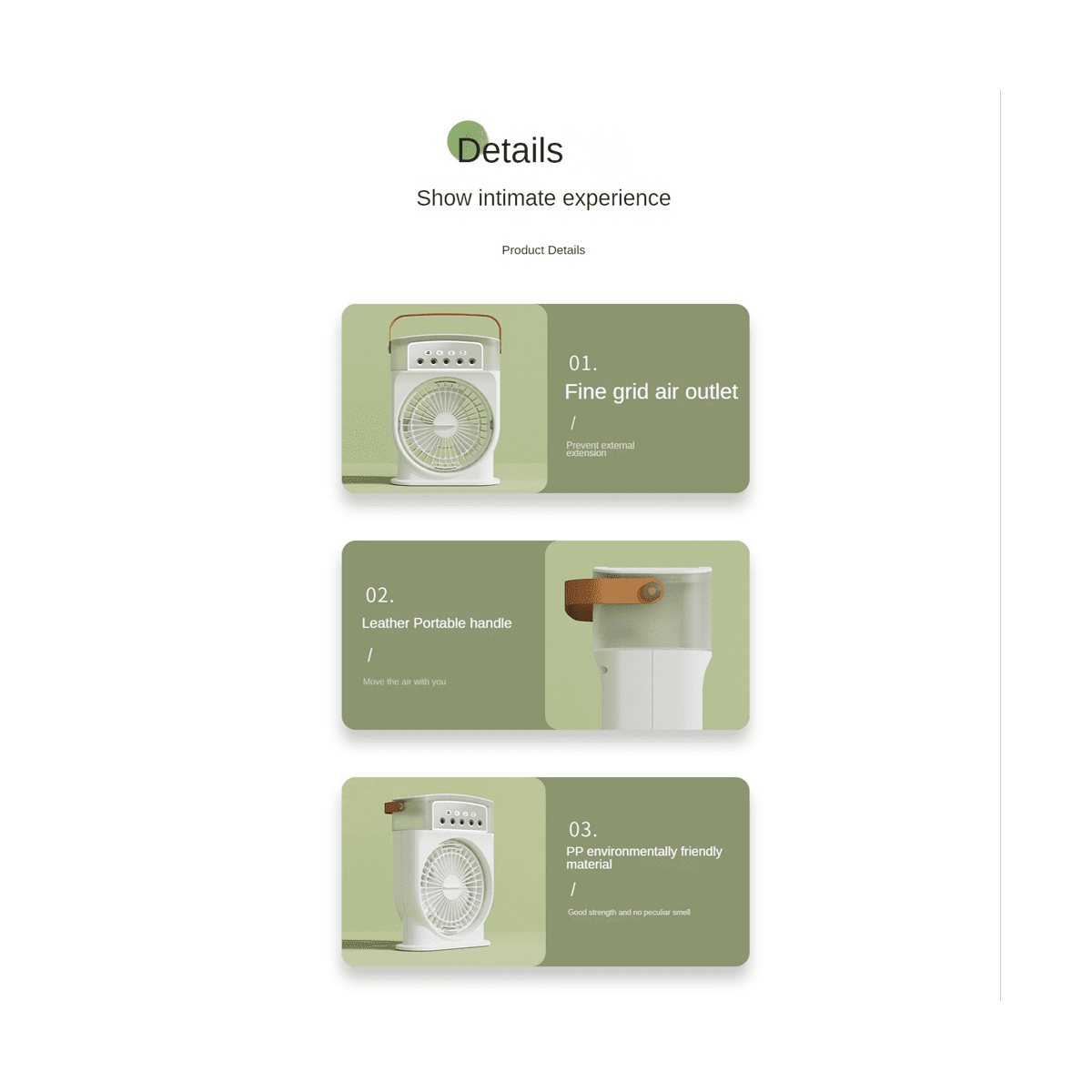 Portable Air Conditioner Fan 5Hole Spray Air Cooing Mini Personal Fan