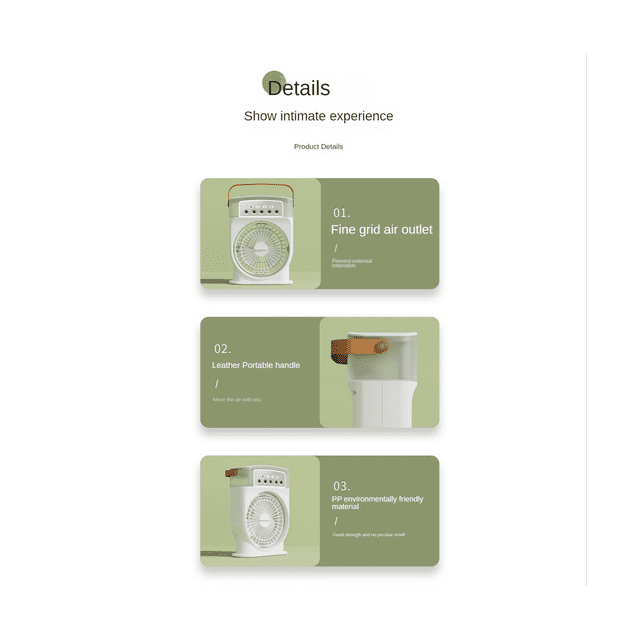 Portable Air Conditioner Fan 5Hole Spray Air Cooing Mini Personal Fan