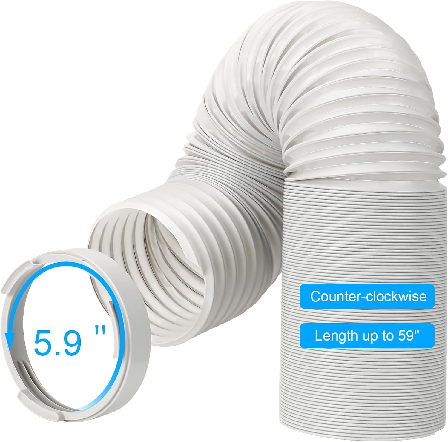 Portable Air Conditioner Exhaust Hose Coupler Window Adapter AC Unit Tube Connector Parts Accessories 59inch 87606835