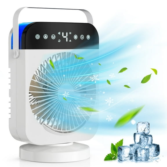 Portable Air Conditioner,Mini Personal Evaporative Air Cooler,Small Desktop Cooling Fan With Led Light For Room Office Camping