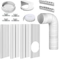 thumbnail image 1 of Portable Air Conditioner Window Kit with 5.9" Anti-clockwise Exhaust Hose, Mobile A/C Unit Vent Seal 4 Adjustable Seamless Plates for Vertical/Horizontal Sliding, 1 of 2