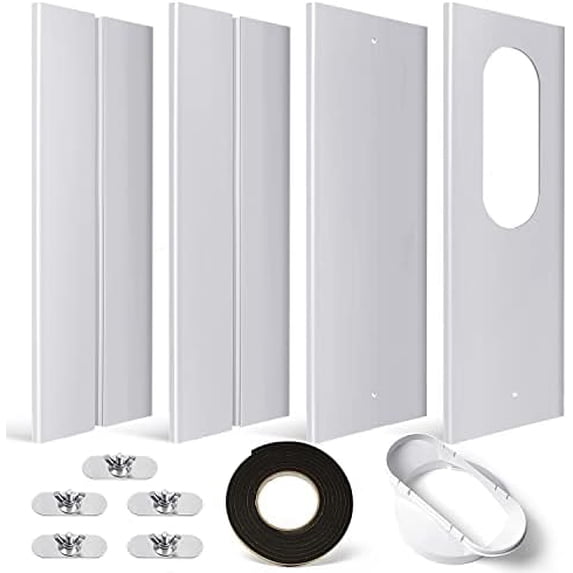 Portable Air Conditioner Window Kit with Coupler Adjustable Window Seal for AC Unit, Sliding AC Vent Kit for 5 inches Exhaust Hose