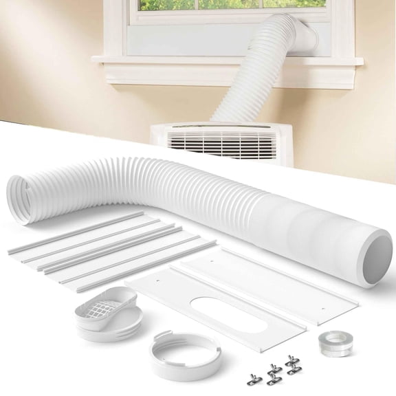 Portable Air Conditioner Window Vent Kit 17-63 inch Adjustable PVC Panels for Horizontal and Vertical Windows