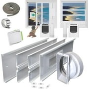 Portable Air Conditioner Window Vent Kit 26-62"Adjustable with Universal 5.0/5.9"Adapter Security Lock 2 Weather Strippings Perfect Fit for LG Portable AC Vertical/Horizontal Sliding Window Seal Kit