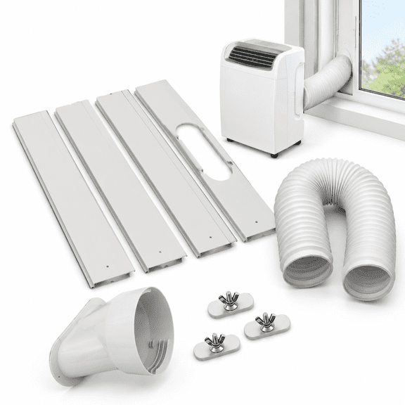 Portable Air Conditioner Window Vent Kit 5.1 Inch Diameter Adjustable 59 Inch Length Universal Sliding