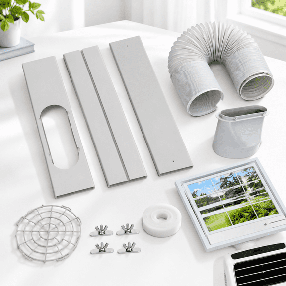 Portable Air Conditioner Window Vent Kit, 5.1 Inch Diameter for Sliding Windows