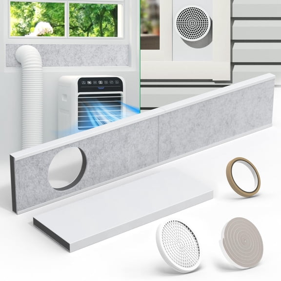 Portable Air Conditioner Window Vent Kit 5 Inch Diameter Adjustable 16.5 to 47 Inch