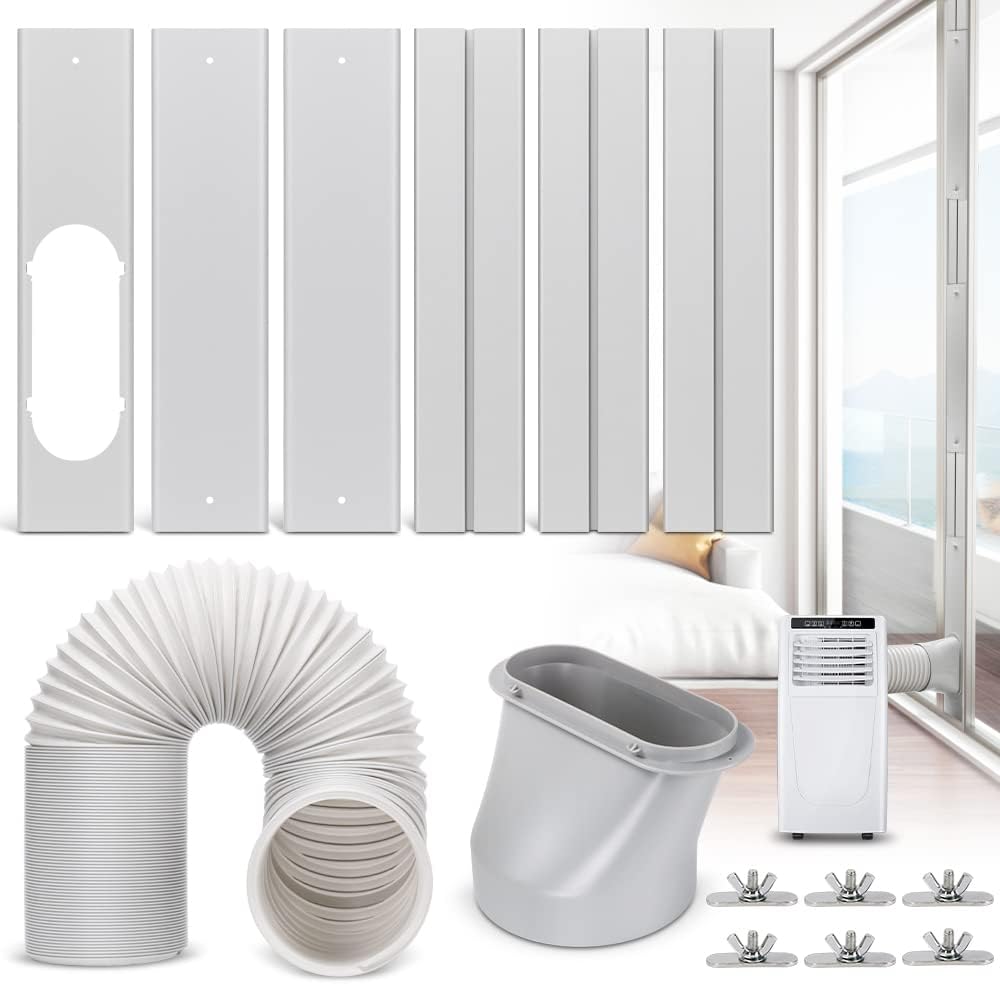 Loviga Draagbare airconditioner raamafdichting, universele maat 25 x 102 ~ 162 cm, 100% afdichting, waterdicht, wit, inclusief klittenband en TU-stof, geschikt voor thuisramen
